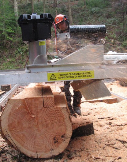 The sawmill can cut a range of different dimensions